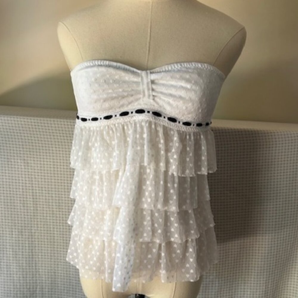 Vintage Y2K Betsey Johnson Tankini Strapless Bikini Top